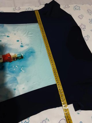 Vestido manga corta L-XL, estampado elástica playa