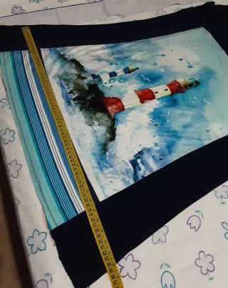 Vestido manga corta L-XL, estampado elástica playa