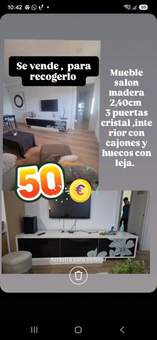 Mueble salón madera 2,40cm