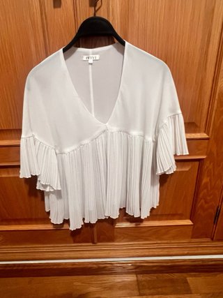 Blusa Blanca Zara con Detalles de Encaje