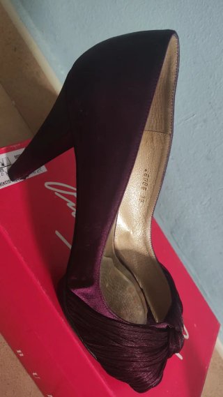 Zapatos de Raso Pilar Burgos Morados