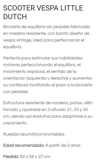 Moto sin pedales Little Dutch