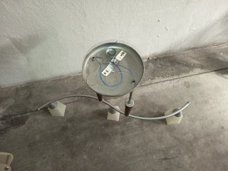 Lámpara de techo 3 luces madera y metal