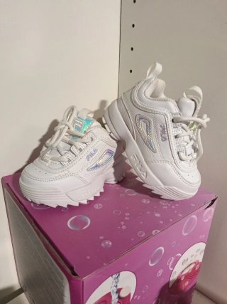 Bambas Fila Bebe Niña Blancas Holográficas