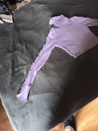 Jersey Bershka Cuello Alto Corto Lila Talla S