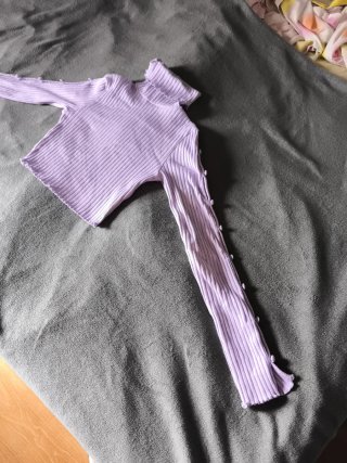 Jersey Bershka Cuello Alto Corto Lila Talla S