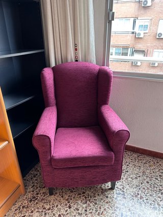 Sillón individual morado tela