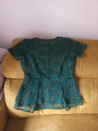Camisa de blonda verde