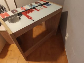 Escritorio con Taburete con cristal impreso