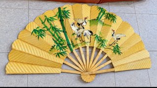 Abanico Decorativo de Pared de Bambú