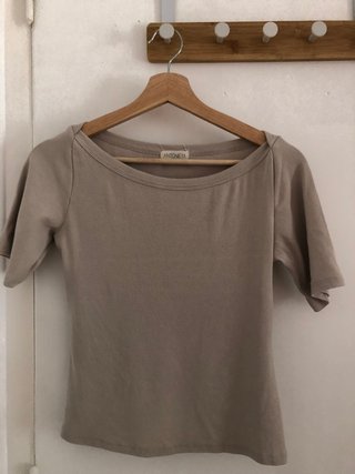Camiseta canalé beige T. S marca Antonieta