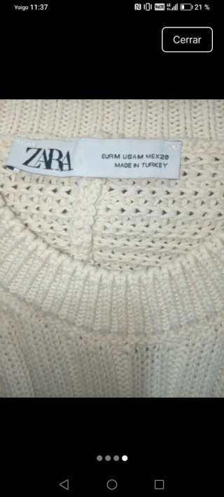 Jersey Zara Invierno Espalda Descubierta Talla M