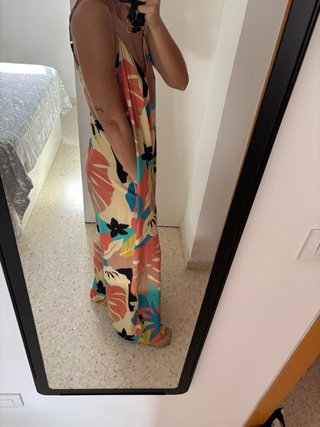 Vestido Largo Estampado de Tirantes
