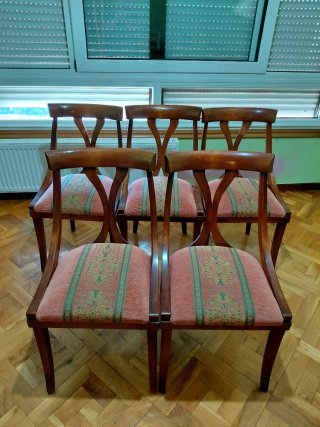 Set de 5 sillas de comedor de madera maciza