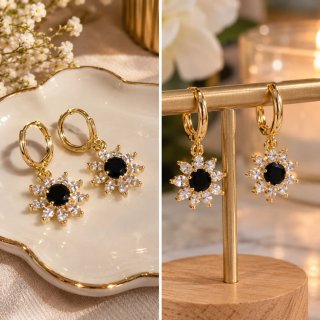 Pendientes con diseño de flor