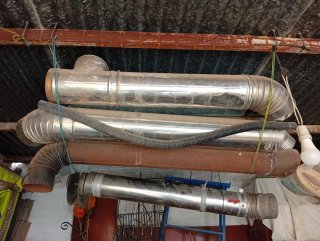 Tubos, codos ,sombrerete y T para estufa/chimenea