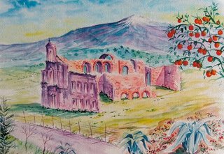 Litografia Troina Convento San Michele Sicilia en