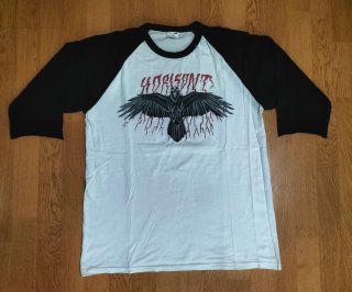 Camiseta Horisont Raglan. Talla L. Blanca/Negra