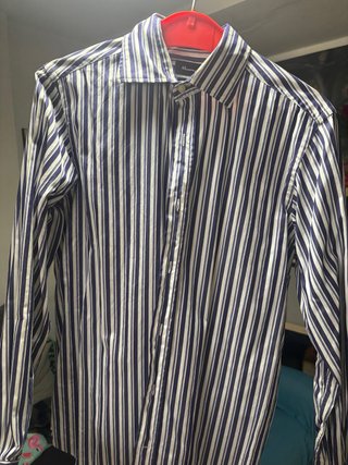 Camisa Massimo Dutti Rayas Azul y Blanco Talla M