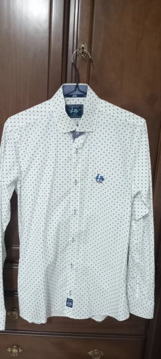 Camisa Vespa Blanca y Azul