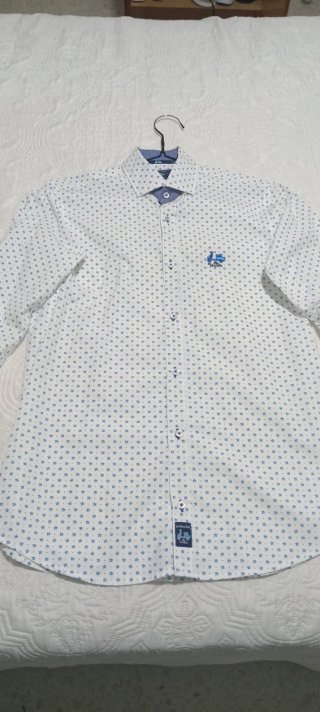 Camisa Vespa Blanca y Azul