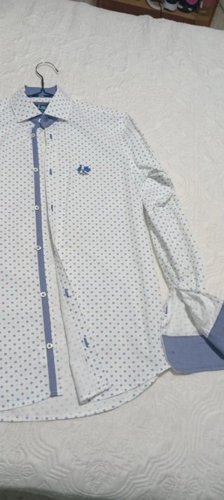 Camisa Vespa Blanca y Azul