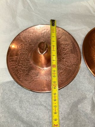 Tris posacenere in ramevintage a forma di sombrero