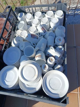 Lote de Tazas y Platillos de Cerámica