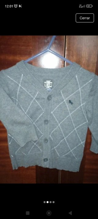 Jersey bebé niño argyle gris