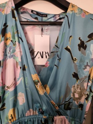 Vestido Manga Larga Zara Floral