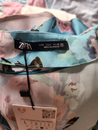 Vestido Manga Larga Zara Floral