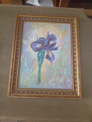 Cuadro de lirio pintado a mano