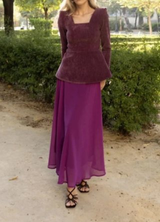 Chaqueta chinilla burdeo/ciruela nueva con etiquet