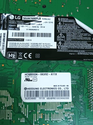 EAX68253604(1.0) de LG50UM7600PLB, SKU-38