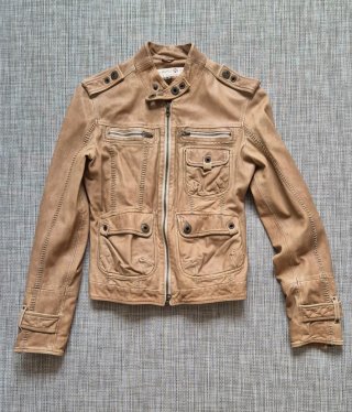 Chaqueta de Piel Marrón Saga Ibáñez