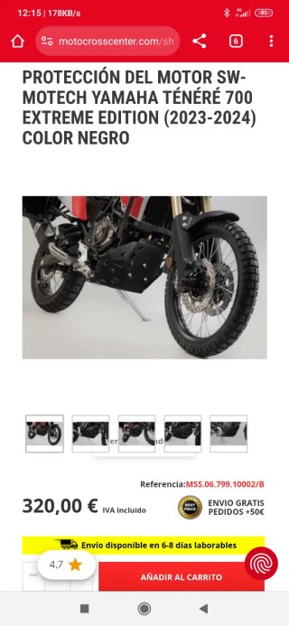 Cubre cárter SW-Motech para Yamaha Ténéré 700
