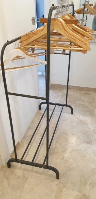 Burro para ropa doble con balda