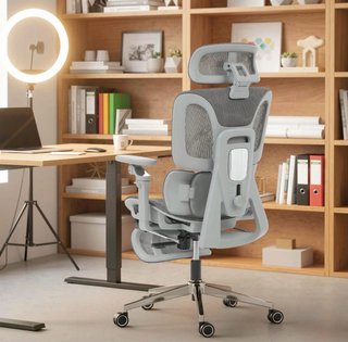 Silla de oficina ergonómica gris