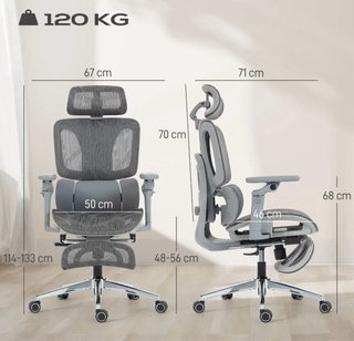 Silla de oficina ergonómica gris