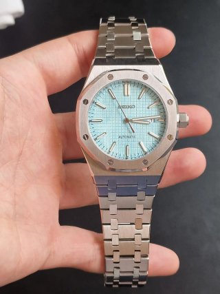 Seiko Mod Royal Oak Ice Blue Automático