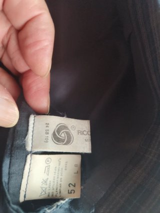 Americana de cuadros azul y gris