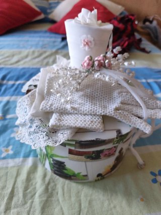 Conjunto Comunión: Guantes, Tocado y Bolsito