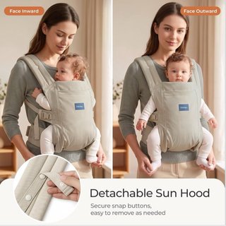 Mochila Portabebés Ergonómica con Capucha