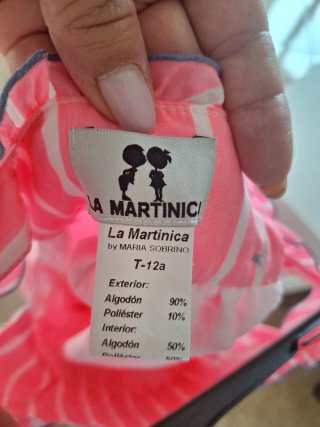 Vestido niña fucsia rayas 12 años