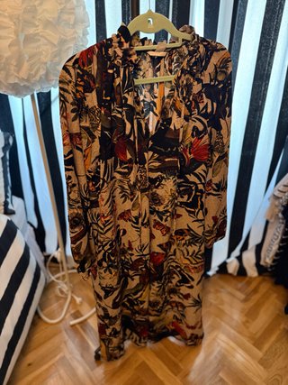Vestido Estampado Floral Tonos Ocres