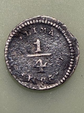 Moneda de Plata 1/4 de Real Perú (Cuartillo)