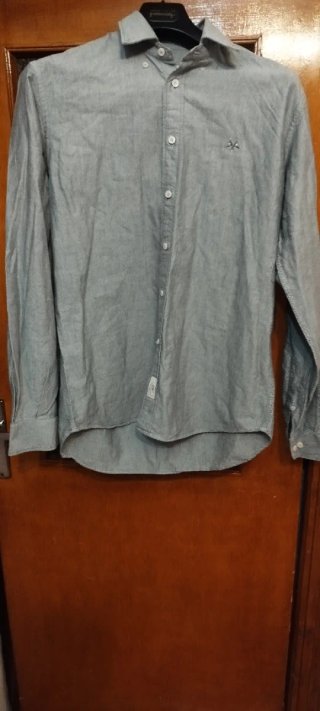 Camisa de manga larga azul