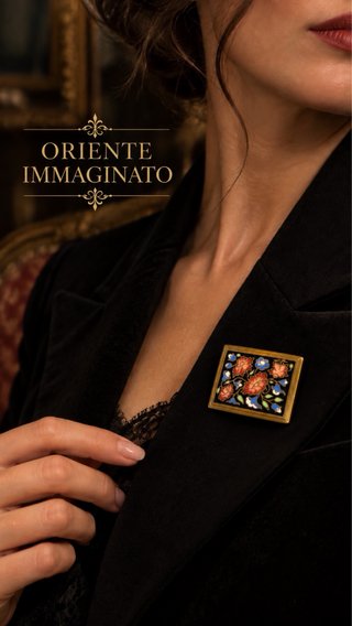 Spilla smalti cloisonné antica anni '30