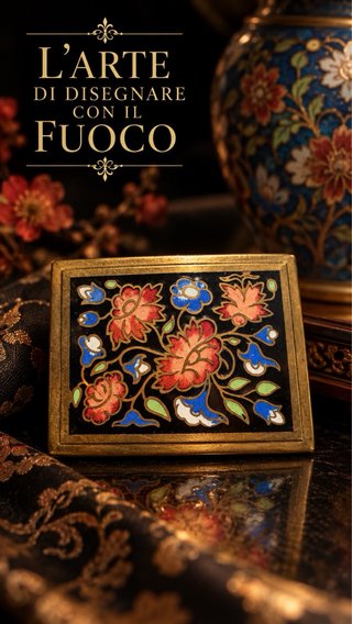 Spilla smalti cloisonné antica anni '30