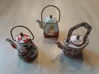 Set di 3 teiere in miniatura vintage
